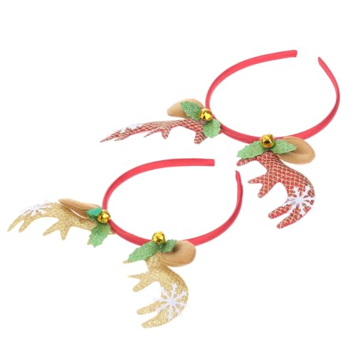 Beavorty 2 Stück Stirnband Weihnachtlicher Geweih-reifen für Frauen Mädchen Jungen und Mädchen Festliches Haar-accessoire für Party-stirnbänder Elegant und Modisch von Beavorty