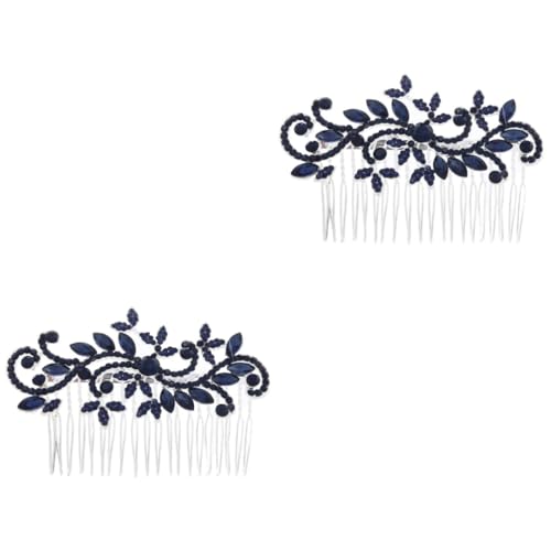 Beavorty 2St Haarklammern Brautkopfschmuck für die Hochzeit blaue haarzusätze Tiara Haarnadel Haarspangen modische Kopfbedeckungen Haarschmuck Kristall Kamm Requisiten Haarteil Fräulein von Beavorty