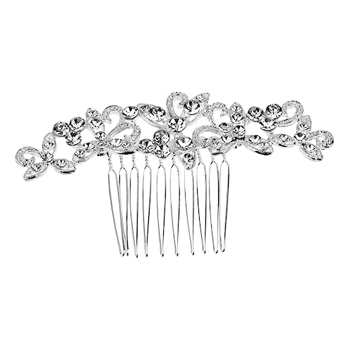 Beavorty 2St Haarschmuck für die Hochzeit Haarschmuck für die Braut Brautkopfschmuck aus Strass haar spangen klammern haare Tiara Hochzeit Haarkamm Brautkamm Kopfbedeckung Weiß von Beavorty