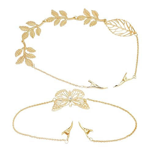 Beavorty 2 Stück Modisches Ketten-stirnband Für Frauen Und Mädchen Haarspange Aus Metallkette Mit Blätter-design Stilvolle Haarketten-kopfbedeckung Beavorty 2 Stück Modisches Ketten-stirnband Für Frauen Und Mädchen Haarspange Aus Metallkette Mit Blätter-design Stilvolle Haarketten-kopfbedeckung von Beavorty