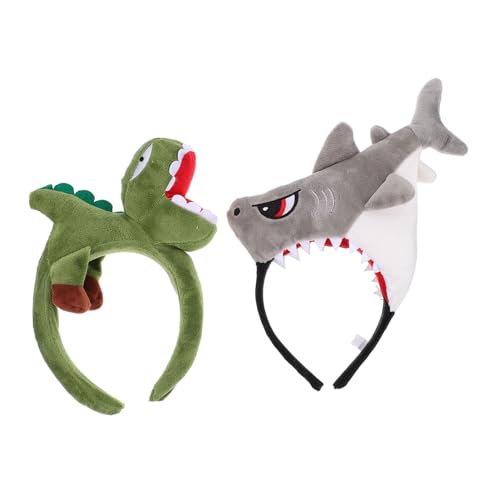 Beavorty 2 Stück Ebene Haarreifen Für Kostümpartys Fisch Und Dinosaurier Design Langlebiges Material Für Kinder Und Erwachsene Party Zubehör Für Karneval Halloween Und Cosplay von Beavorty