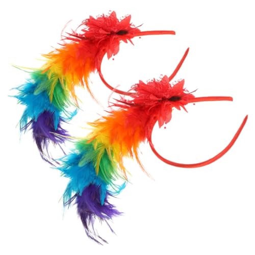 Beavorty 2St Stirnband glamouröse Kopfbedeckung modische Stirnbänder Kopfbedeckungen für Damen Vintage Haarband Festliche Haarband Frauen Kostüm Kopfbedeckungen Festivalzubehör Feder von Beavorty