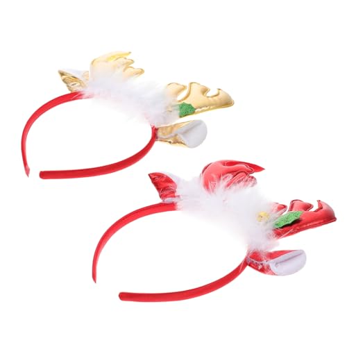 Beavorty 2 Stück Weihnachts-stirnbänder Haarbänder Rentiergeweih-haarband Für Kinder Haarreifen Weihnachten Rentiergeweih Geweih-haarband Schöner Kopfschmuck von Beavorty