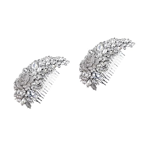 Beavorty 2St Tiara Brauthaarkamm Braut Haarkamm Frauen Haarkamm Hochzeit Frauen Haarspange Blumen Kopfbedeckung Haarnadel Fräulein von Beavorty