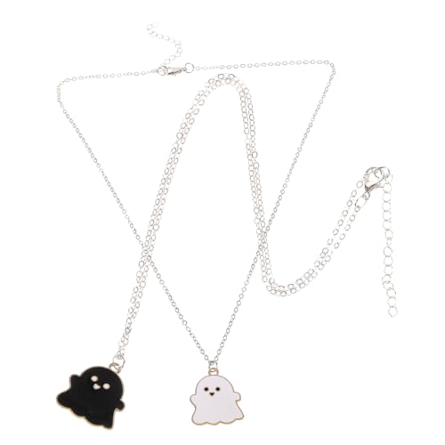Beavorty 2Stücke Gothic Halskette mit Halloween Anhänger Einzigartiger Schmuck für Männer Frauen für Freunde von Beavorty