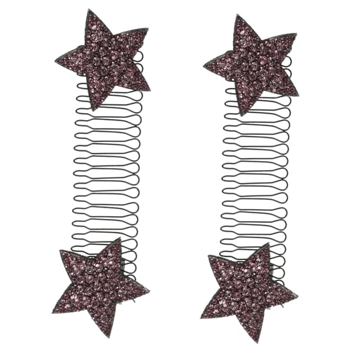 Beavorty 2stücke Sternförmiger Haarkamm Mit Verdeckter Haarnadel Clip-stirnbänder Für Damen Haarspangenhalter Haarhalter Violett Haarkamm-clip Haarfixierer Clip Für Haarstyling von Beavorty