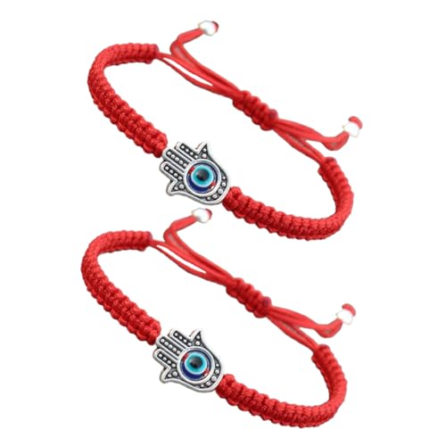 Beavorty 2stücke Handgefertigtes Braided Evil Eye Armband Verstellbares Schutzarmband Charm Armband Für Damen Und Herren Mit Blauen Augen Zur Abwehr Bösartigen Blicks von Beavorty