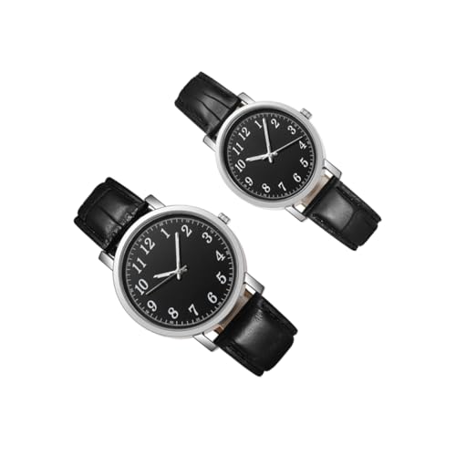 Beavorty 2stücke Moderne Uhr Armbanduhr Einfache Uhr Aus Hochwertiger Legierung Und Mit Kratzfestem Als Für Valentinstag Jahrestag Oder Hochzeit von Beavorty