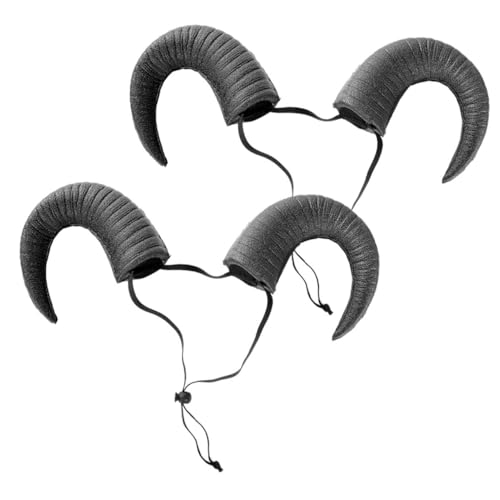 Beavorty 2Stücke Horn Stirnbänder für Erwachsene Verstellbare Party Haarbänder Leichtem Material für Halloween Festivals Foto Requisiten Kopfschmuck von Beavorty