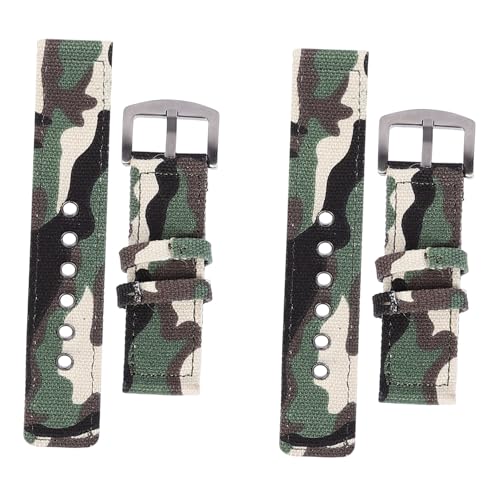 Beavorty 2stücke Camouflage Nylon Uhrenarmband Verstellbares Und Bequemes Canvas-armband Für Damen Und Herren Für Stylische Zeitmessung von Beavorty