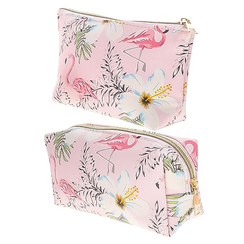 Beavorty 2Stücke Tragbare Kosmetiktaschen für Damen Große Make Up Tasche Reise Kulturbeutel Praktischer Organizer für Kosmetik für Reisen und Zuhause von Beavorty