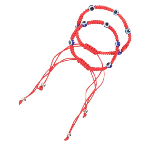 Beavorty 2stücke Evil Eye Armband Verstellbare Geflochtene Armbänder Rote Schutzarmbänder Für Männer Und Frauen Handgefertigt Kabbalah Glücksbringer von Beavorty