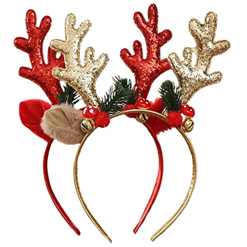 Beavorty 2stücke Rentier Geweih Stirnband Mit Gefälschten Beeren Weihnachten Haarverschluss Für Party Cosplay Dekoration Haarschmuck Weihnachtsmotiv Stirnband von Beavorty