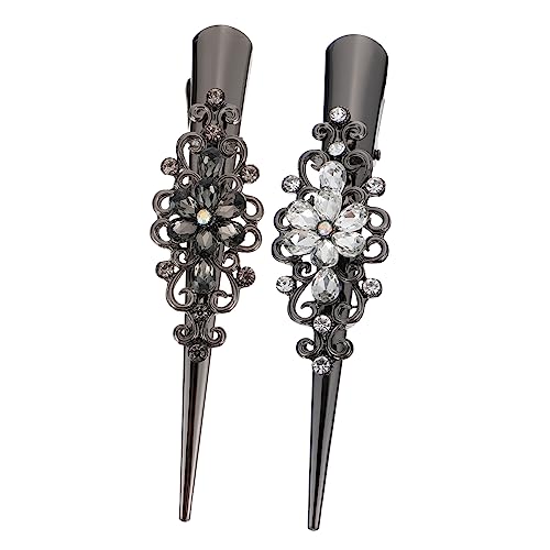Beavorty 2stücke Haarspange Aus Legierung Entenschnabel Clip Für Frauen Kopfschmuck Accessoire Mit Strass Für Dünnes Und Dickes Haar von Beavorty