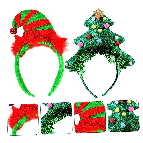 Beavorty 2st Clown-hut-stirnband Weihnachtselfenmütze Weihnachtsmütze Haarbänder Für Frauen Urlaubshaarschmuck Für Frauen Urlaub Lustige Stirnbänder Erwachsener Requisiten Stoff Fräulein von Beavorty