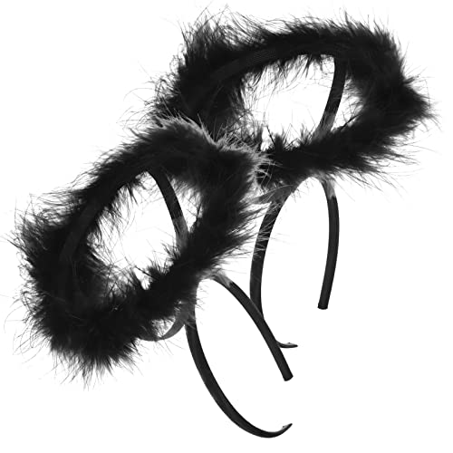 Beavorty 2st Engel-cosplay Handwerksstirnband Dunkles Stirnband Kostüm Mädchen Stirnbänder Kompaktes Engels-stirnband Engel Haarschmuck Cosplay-zubehör Cosplay-engel-stirnband Plastik Black von Beavorty