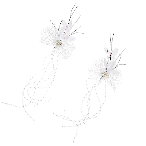 Beavorty 2 Stück Mesh Schmetterling Haarnadel Mit Kunsthaar Braut Haarspange Für Die Braut Elegantes Party Accessoire von Beavorty