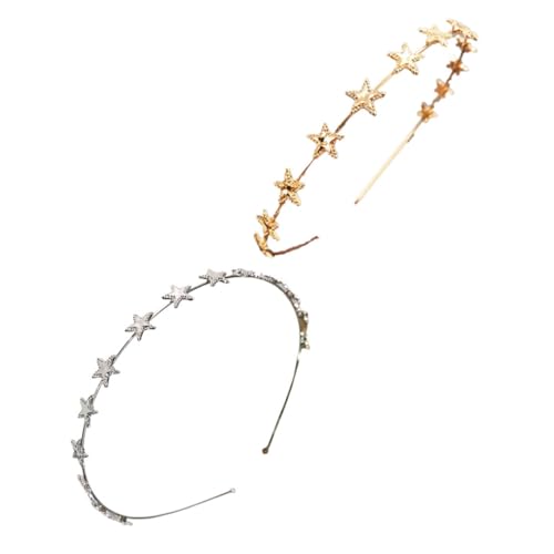 Beavorty 2stücke Stern Stirnbänder Dekorative Fünfzackigen Stern Legierung Haar Hoops Für Damen Mädchen Bräute Kopfbedeckung Partydeko Cosplay Karneval Weihnachts von Beavorty