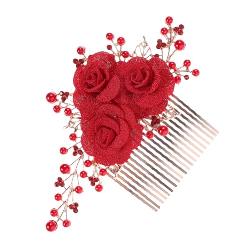 Beavorty 2st Roter Haarstecker Floraler Haarkamm Mexikanisches Kleid Für Frauen Organisator Für Haarschmuck Hochzeitsblumen-haarkamm Haarschmuck Für Damen Handbuch Zubehör Legierung Braut von Beavorty