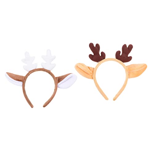 Beavorty 2st Stirnband Stirnband Party-haarschmuck Geweih Urlaubsparty- Neuheit Weihnachtskopfschmuck Frohe Weihnachten Schneeflocken- Kaninchen Plüsch von Beavorty