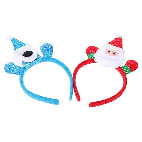 Beavorty 2st Weihnachtsstirnband Weihnachten Leuchtendes Stirnband Haarband Für Kinderpartys Weihnachtliches Haar-accessoire Weihnachtliche Haardekoration Weihnachtshaarspange Stoff von Beavorty