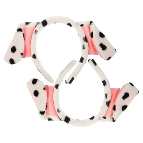 Beavorty 2stücke Hundeohren Stirnband Kawaii Tierhaarband Halloween Cosplay Party Kopfbedeckung Für Damen Aus Plüsch Mit Elastischem Band Zum Gesichtswaschen von Beavorty