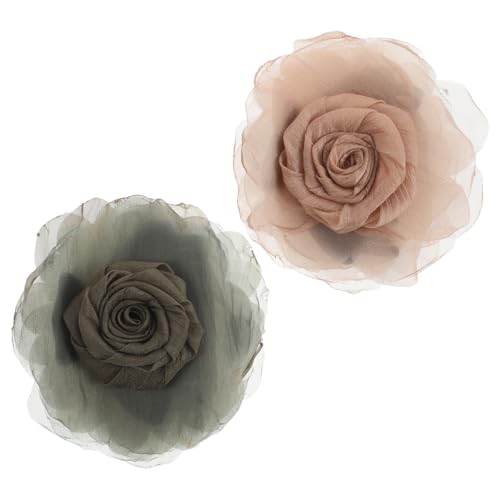 Beavorty 2 Stück Blumen Haarklammern Für Frauen Rutschfeste Haarklammern Für Dickes Haar Dekorative Haarspangen Für Hochsteckfrisuren Langlebiges Material in Grün Und Braun von Beavorty