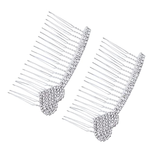 Beavorty 2stücke Haarkamm Mit Strass- Herz-form Aus Legierung Für Braut Und Brautjungfern Als Haar-schmuck Und Dekoration Für Hochzeit Und Party von Beavorty