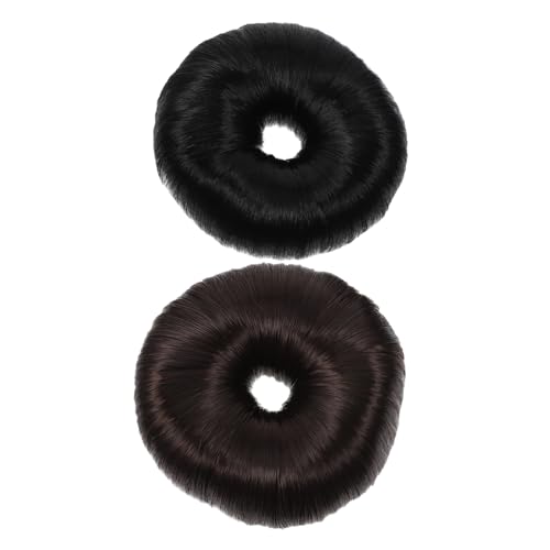 Beavorty 2stücke Mädchen Perücke Haar Donut Dutt Maker Hochsteckfrisur Haarverlängerung Ringe Mädchen Haarteil Chignon Haarteil Weich Natürlich von Beavorty