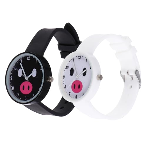 Beavorty 2stücke Cartoon Junge Mädchen Armbanduhr Quarzuhr Uhr Für Junge Mädchen Geburtstagsgeschenk Schöne Uhr Für Jungen von Beavorty