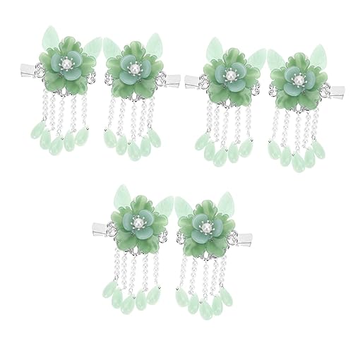 Beavorty 3 Paare Antiker Paarclip Vintage Haarquaste Haarschmuck Für Damen Chinesische Haare Haarspangen Mit Chinesischen Blumenquasten Kawaii-accessoires Jahrgang Braut Jade Glas Zubehör von Beavorty