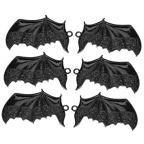 Beavorty 3 Paar Kopfbedeckungen Schwarze Haarspange Charm-Halskette Schwarze Halskette Fledermausflügel- Halloween-Fledermaus-Haarnadel Halloween-Haarspangen Zinklegierung von Beavorty