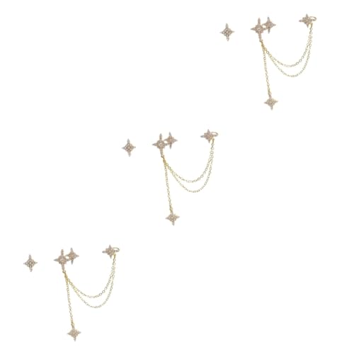 Beavorty 3 Paare Asymmetrische Quasten Ohrhänger mit Sternen und Zirkonia Damenschmuckstücke für Besondere Anlässe und Alltag Goldfarbenem Design Beavorty 3 Paare Asymmetrische Quasten Ohrhänger mit Sternen und Zirkonia Damenschmuckstücke für Besondere Anlässe und Alltag Goldfarbenem Design von Beavorty