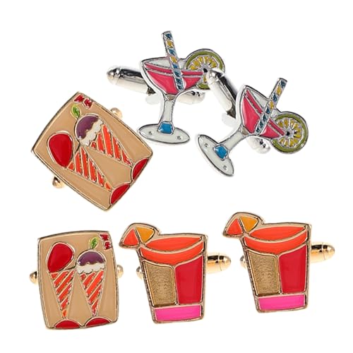 Beavorty 3 Paare Cufflinks für Männer und Frauen Kleine und Hemdknöpfe für Partys Festivals und Lässige Anlässe von Beavorty