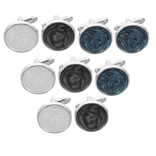 Beavorty 3paare Manschettenknöpfe Für Herrenhemden Runde Design Formelle Outfits Hochwertige Qualität Elegantes Accessoire Langlebiges Finish von Beavorty