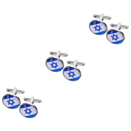 Beavorty 3 Paare Israelische Manschettenknöpfe Kleidungsdekore Manschettenknopf Manschettenknöpfe An Den Ärmeln Business-manschettenknöpfe Männliche Manschettenknöpfe Zinklegierung von Beavorty