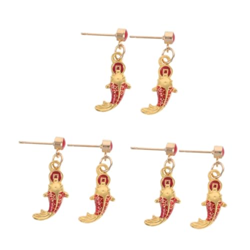 Beavorty 3 Paare Leichte Ohrringe mit Fisch Anhänger Vielseitig Tragbar Kleine Ohrstecker mit Tropfen Design Exklusiver Schmuck für Damen und Mädchen Eleganter Ohrschmuck für Jeden Anlass von Beavorty