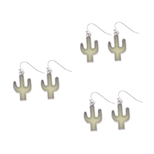 Beavorty 3 Paare Leuchtende Kaktus Ohrringe Damen Boho Ohrstecker Mond Design Leicht Handgefertigt Modisch Vielseitig Für Alltag und Festival von Beavorty