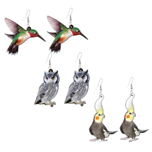 Beavorty 3 Paare Vogelohrringe Kreative Ohrhänger für Mädchen Stilvolle Ohrringe Einzigartige Ohren Drops Geschenkidee für Besondere Anlässe Beavorty 3 Paare Vogelohrringe Kreative Ohrhänger für Mädchen Stilvolle Ohrringe Einzigartige Ohren Drops Geschenkidee für Besondere Anlässe von Beavorty