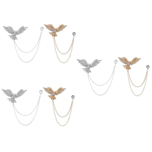 Beavorty 3 Sätze Adler Brosche Retro Anzug Adler Anstecknadel Strass Brosche Vogel Ketten er Kragennadel Quasten Clip Tier Schmuck 2 Stücke * 3 von Beavorty