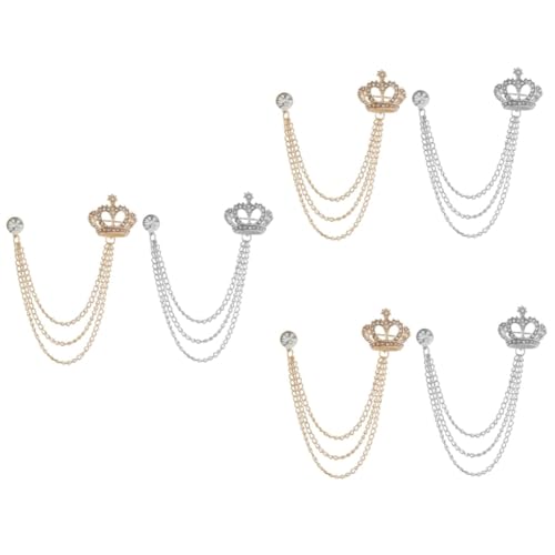 Beavorty 3 Sätze Diamantbrosche Vintage Pullover Brosche Anstecknadel Retro Cardigan Kragenclips Quastenbroschen Broschennadel Brosche Kragennadel Broschenclip Strass 2 Stücke * 3 von Beavorty