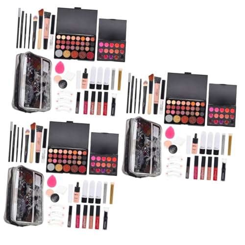 Beavorty 3 Sätze Schminkset Für Damen Fachmann Make-up-zubehör Für Frauen All-in-one-make-up-kit Kosmetiktasche Schminkkasten Lidschatten Lipgloss Kosmetik-kit Abs Suite Student Mehrzweck von Beavorty