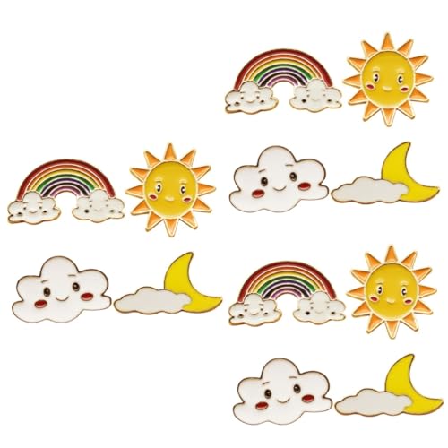 Beavorty 3 Sätze Süße Legierungsbroschen Mit Regenbogen Sonne Mond Und Wolken Vielseitige Anstecknadeln Für Kleidung Taschen Und Accessoires Geeignet Für Jeden 4 Stück * 3 von Beavorty