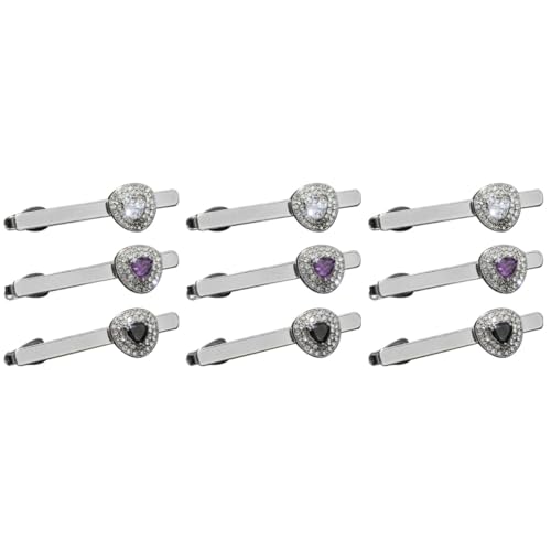 Beavorty 3 Sätze Teiliges Herren Krawattenclip Mit Bling Edelstein Silberne Krawattenklammern Für Hochzeiten Partys Und Formelle Anlässe 3 Stück * 3 von Beavorty