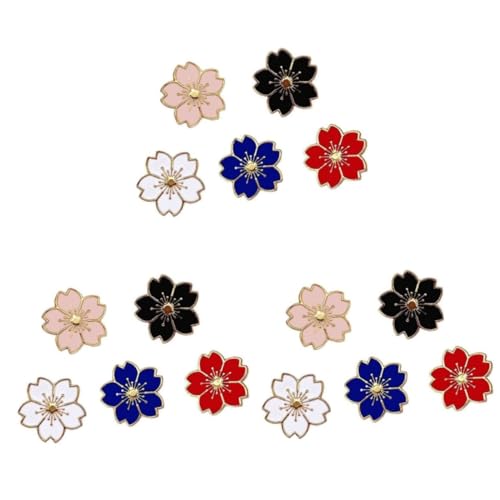 Beavorty 3 Sätze Teiliges Kirschblüten Broschen Anstecker Für Kleidung Japanischer Accessoires Für Damen Langlebige Kreative Designs Weiß 5 Stück * 3 von Beavorty