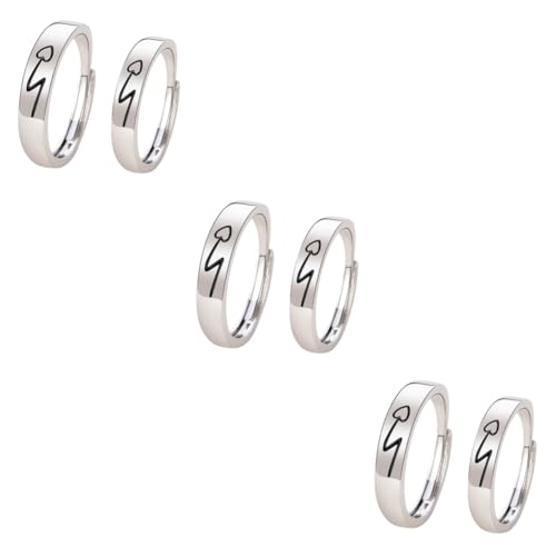 Beavorty 3 Sätze Teiliges Verstellbare Freundschaftsringe Für Langlebig Leicht Für Tägliche Nutzung Oder Besondere Anlässe Für Freunde 2 Stück * 3 von Beavorty