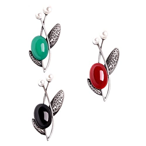 Beavorty 3 Sätze Teiliges Vintage Broschen Legierung Mit Natursteinen Kreative Anstecknadeln Für Taschen Schals Kleider 3 Stück * 3 von Beavorty