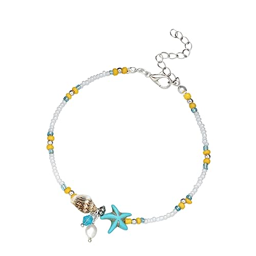 Beavorty 3 Stck. Muschelkette Damen Verstellbare Fußkette Kreatives Strandaccessoire Wasserfall Design für Urlaub Zuhause Reisen Sommerlooks Freizeitgestaltung von Beavorty