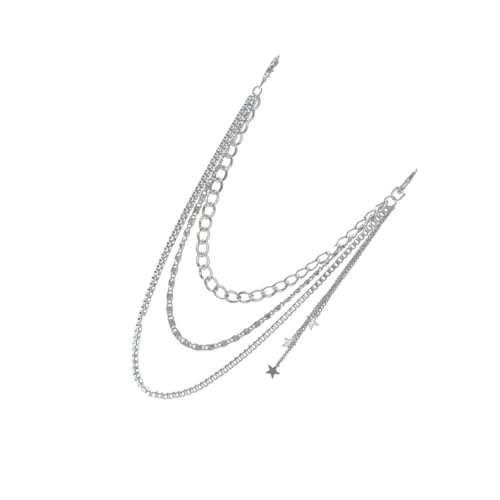Beavorty 3 Stck. Silberne Hosenkette für Jeans Punk Style Praktische Mehrschichtige Kette Hip Hop Modeaccessoire für Männer und Frauen für Freizeit Reisen oder Partys von Beavorty