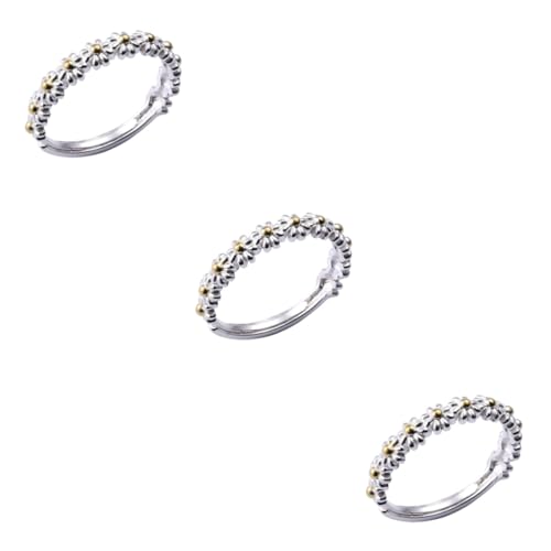 Beavorty 3 Stck. Stylischer Verstellbarer Damenring im Modischer Blütenring für Hautfreundliches Material und Verarbeitung für Outfits von Beavorty